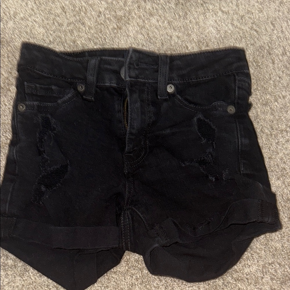 black ripped jeans shorts